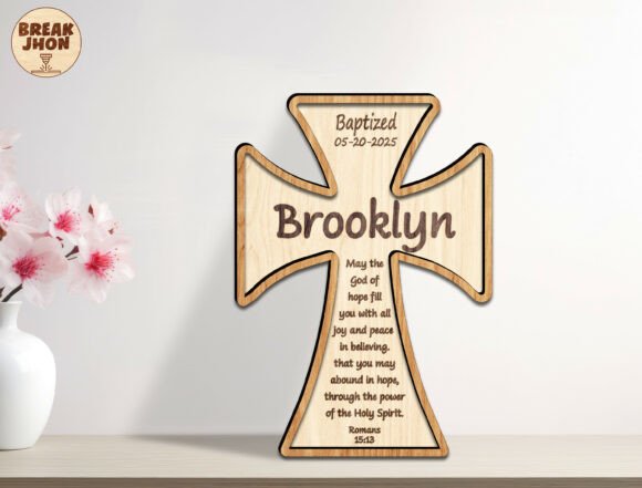 3D Christian Standing Cross SVG for Laser Cutting Wall Decor