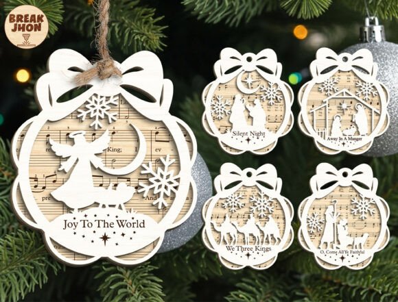 Christian Christmas Ornament SVG for Winter Amp Laser Cutting