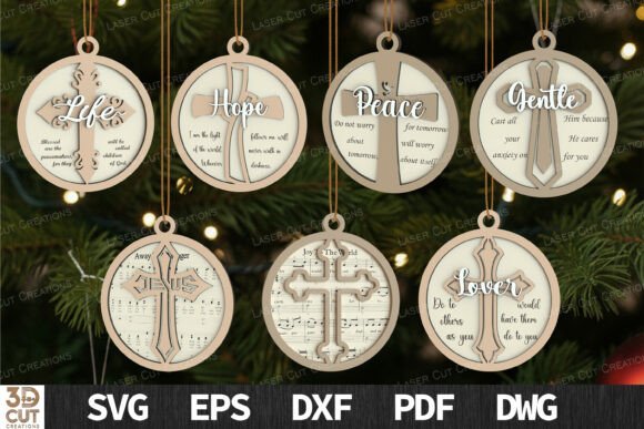 Christian Cross 3D Ornament for Winter Amp Laser Cutting