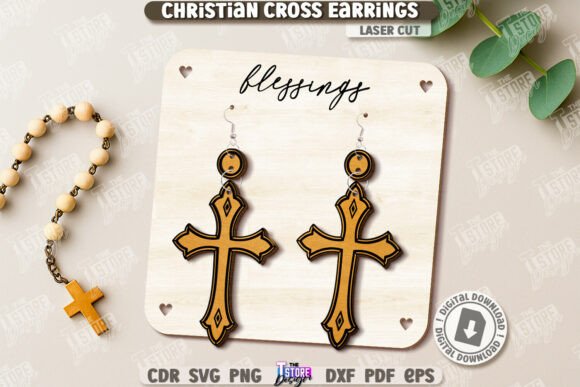 Christian Cross Earrings: A Laser Cutting Gem