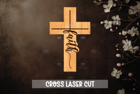 Christian Cross Silhouette: A Versatile Laser Cutting Asset