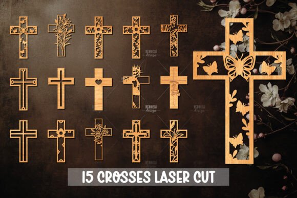 Christian Cross Silhouette: Perfect for Laser Cutting & Home Decor