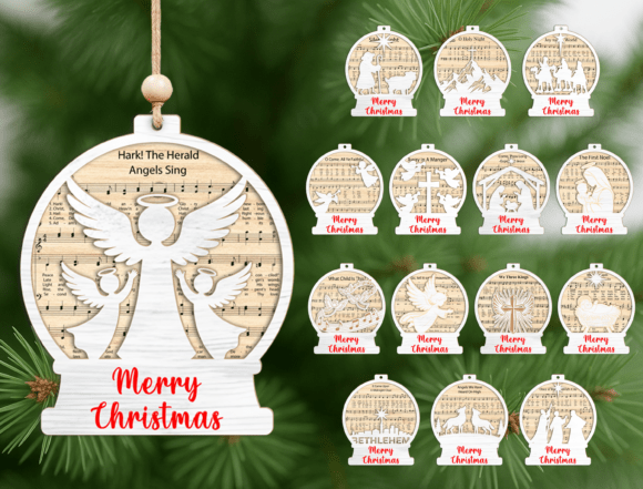 Christian Hymn Snow Globe Embroidery SVG