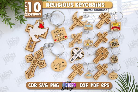 Christian Keychain Laser Cut Bundle for Creative Design