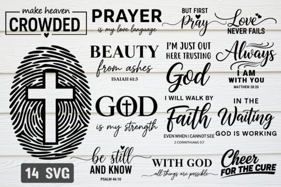 Christian Quotes SVG Bundle: Perfect for Crafts and Graphics