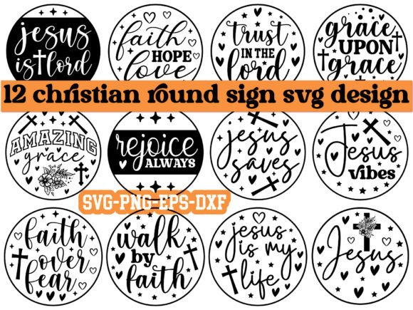 Christian Round Sign Svg Design for Crafts & Graphics