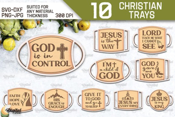 Christian Serving Trays Laser Cut Bundle for Home Decor
