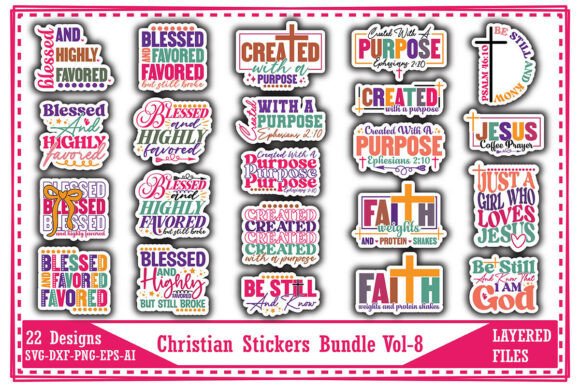 Christian Stickers Bundle Vol-8: A Must-Have for Crafters