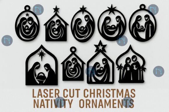 Christmas Nativity Ornaments SVG for Laser Cutting