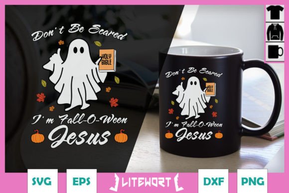 Cute Halloween Fall-O-Ween Jesus SVG for Crafts and Graphics