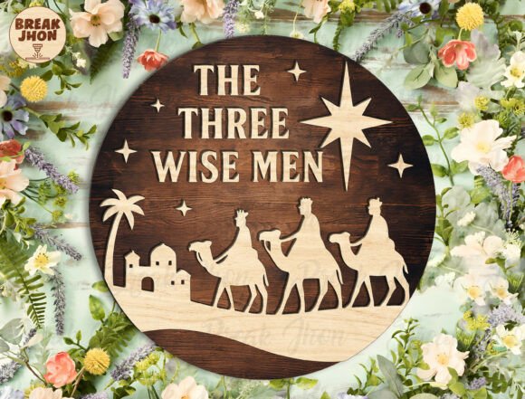 Enhance Winter Amp Campaigns with The Three Wise Men Round Sign SVG