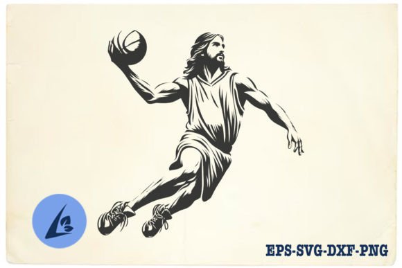 Funny Jesus Basketball SVG Clipart 16: A Versatile Graphics Asset