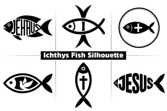 Ichthys Fish Jesus Silhouette: A Versatile Graphics Illustration
