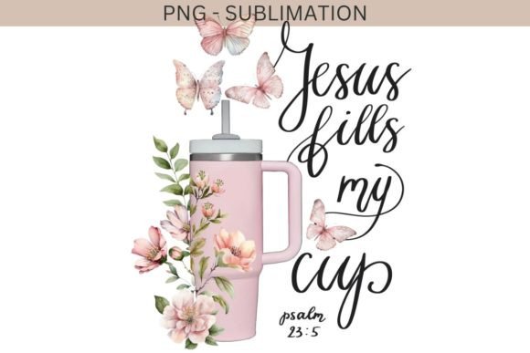 Jesus Fills My Cup - A Versatile Christian PNG for Design