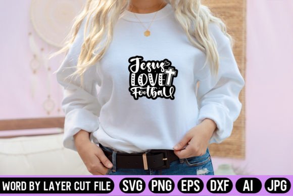 Jesus Love Football Sticker SVG Design Review