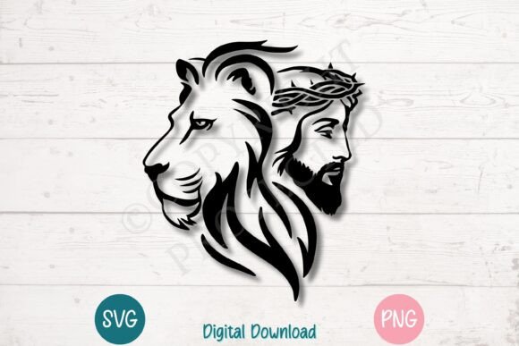 Lion and Jesus Christian SVG PNG: A Faithful Embroidery Choice