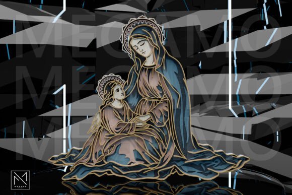 Mary and Child Layered Laser Cut Svg for Wall Decor