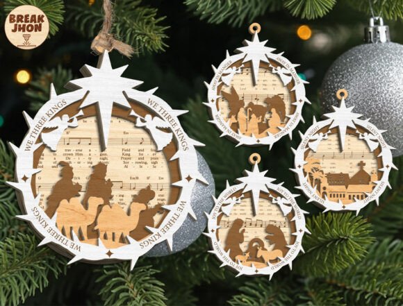 Nativity Christmas Ornament Bundle: Perfect for Winter Amp Laser Cutting