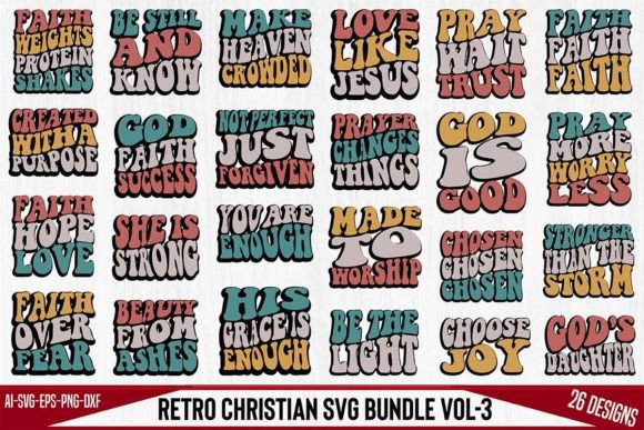Retro Christian SVG Bundle Vol-3: A Versatile Design Asset