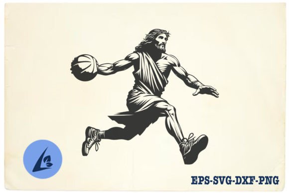 Review: Funny Jesus Basketball SVG Clipart 14 for Graphics