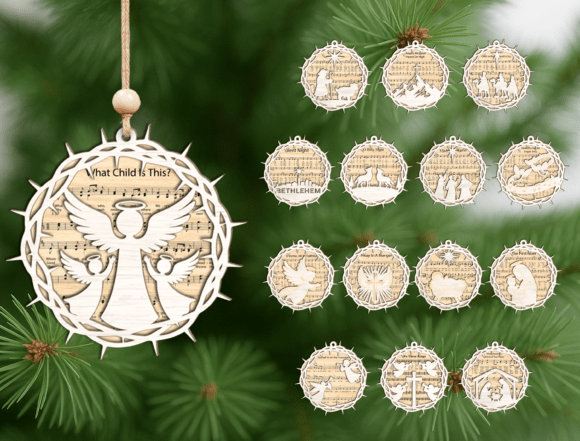 Round Christian Hymn Ornament: A Laser Cutting Gem